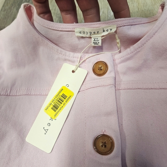 Copper Key Ruffle Capsleeve Tie Waist Dress Light Pastel Pink Big Girls XL - Picture 5 of 7